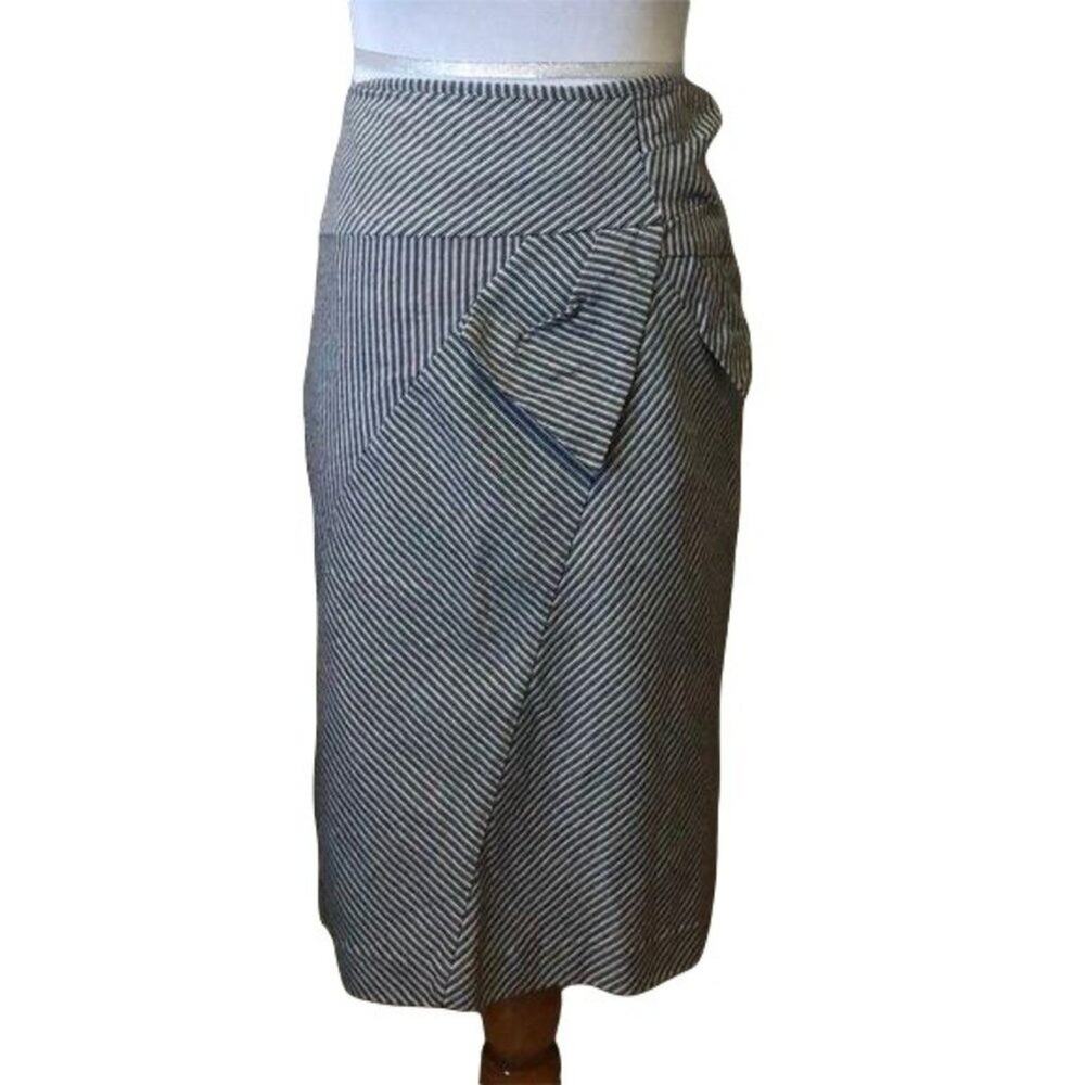 Worthington black & white striped pencil skirt 10